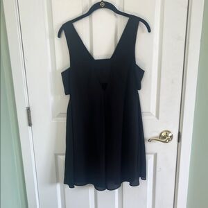 Bandeau Cut Out Black Mini Dress